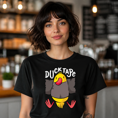 T-Shirt with a Funny Duck Tape Print