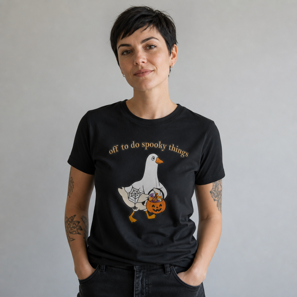 Off to Do Spooky Things Goose T-Shirt, Funny Halloween