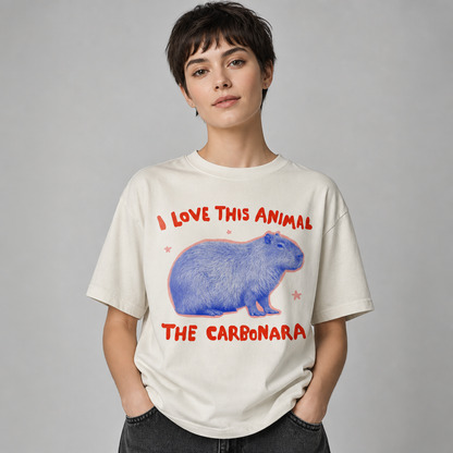 I Love This Animal The Carbonara Capybara Meme Funny T-Shirt