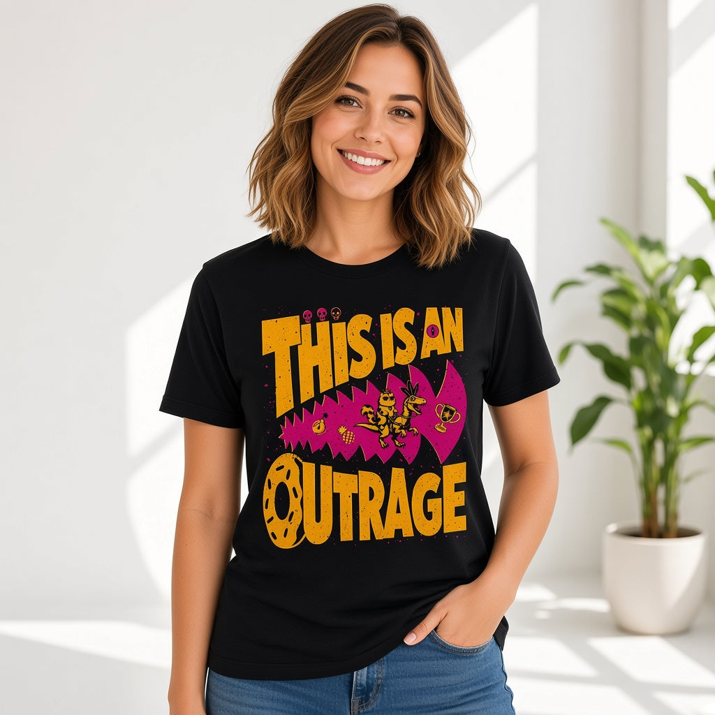 This Is An Outrage Funny Fantasy T-Shirt for Gamers