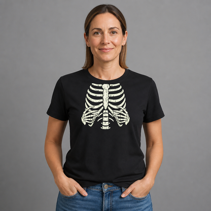 Skeleton Ribcage Scary Halloween Horror Bones T-Shirt