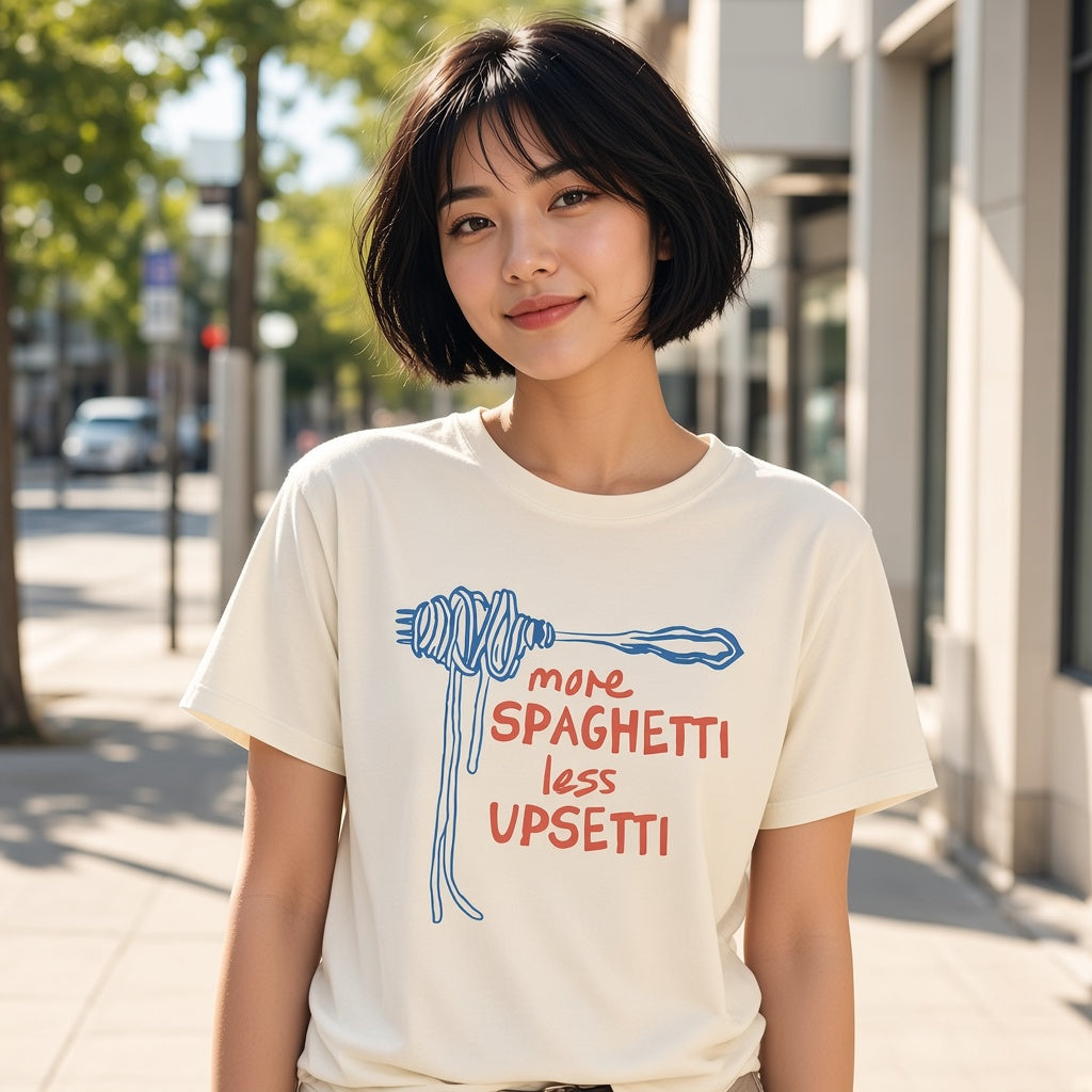 More Spaghetti Less Upsetti Funny T-Shirt