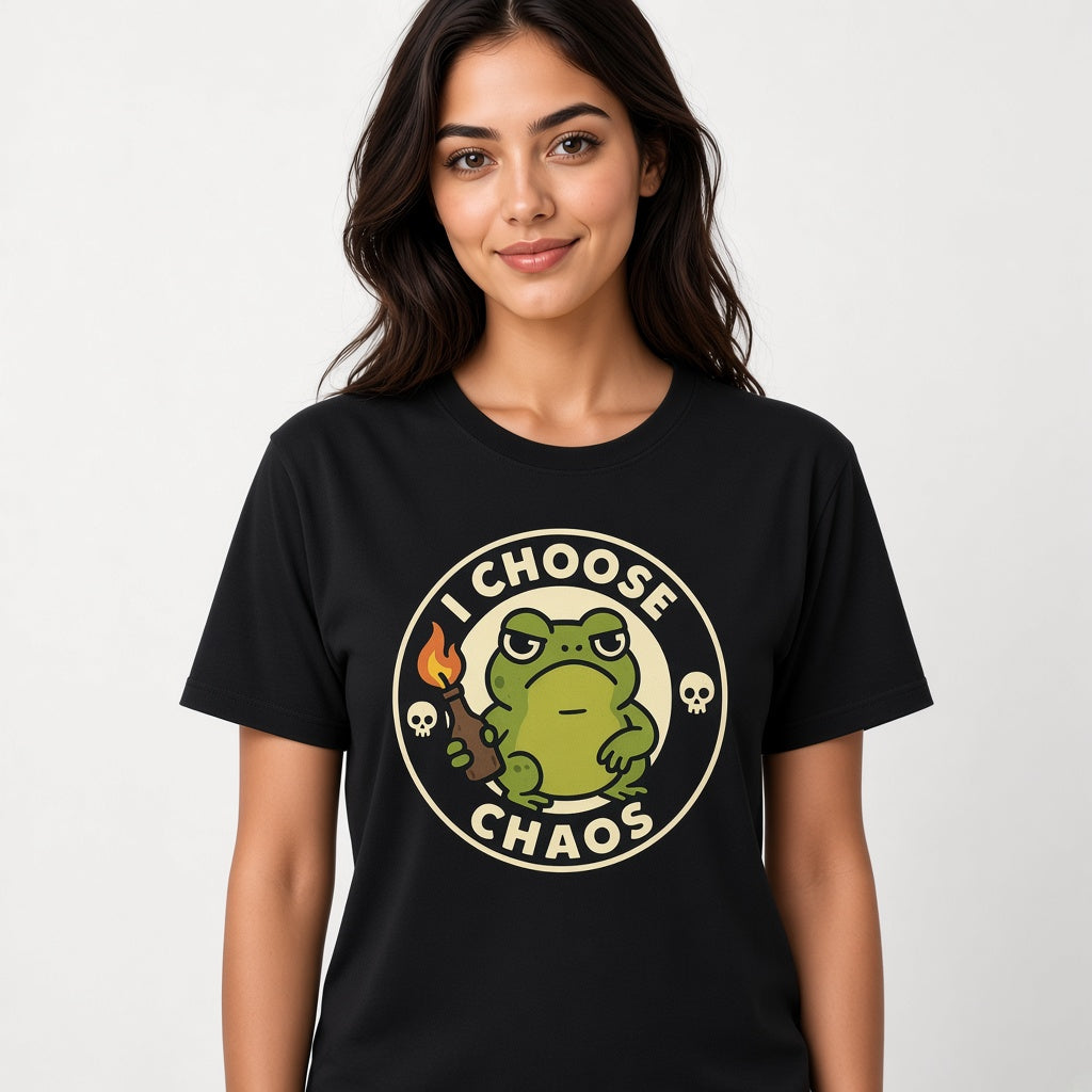 I Choose Chaos Funny Frog T-Shirt