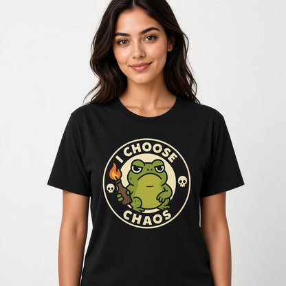 I Choose Chaos Funny Frog T-Shirt