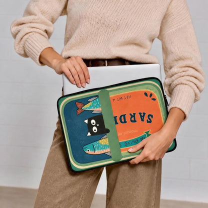 Laptop Sleeve with a Cat in a Sardine Can