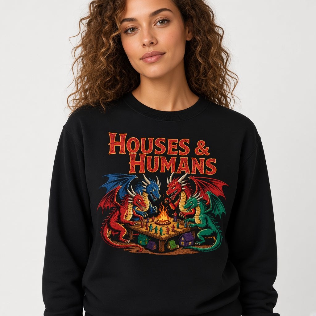 Houses and Humans D&D Gift Sweatshirt Dungeons and Dragons
