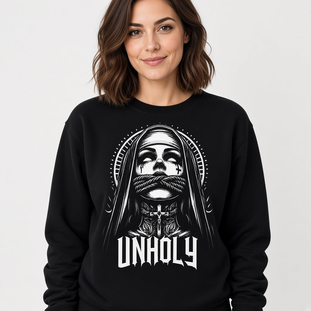 Unholy Nun Gothic Grunge Rock Sweatshirt