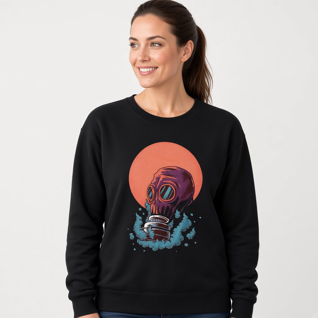 Gas mask sweatshirt, funny sweatshirt, graphic shirts, unisex tshirt, printed sweatshirt
