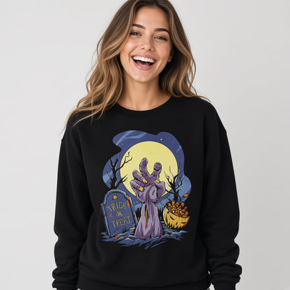 Trick or treat sweatshirt, funny sweatshirt, graphic shirts, unisex tshirt, printed sweatshirt