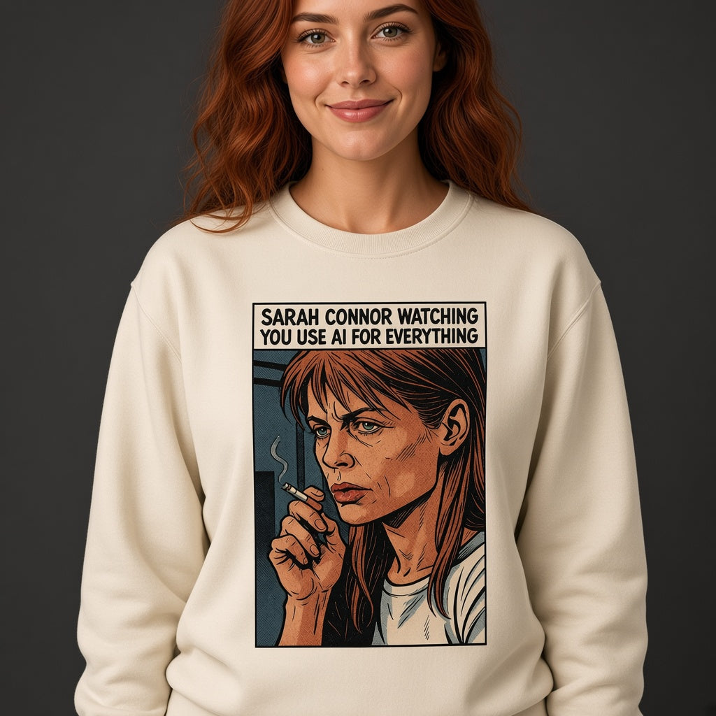 Watching You Use AI Funny Comic Sweatshirt