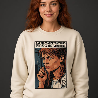 Watching You Use AI Funny Comic Sweatshirt
