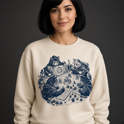 Cats Playing D&D Tabletop RPG Sweatshirt