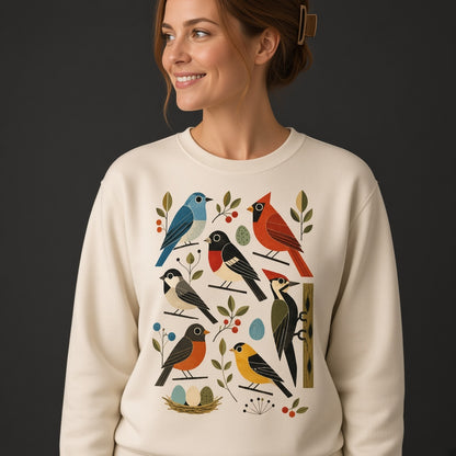 Retro Backyard Birds Sweatshirt for Bird Watchers