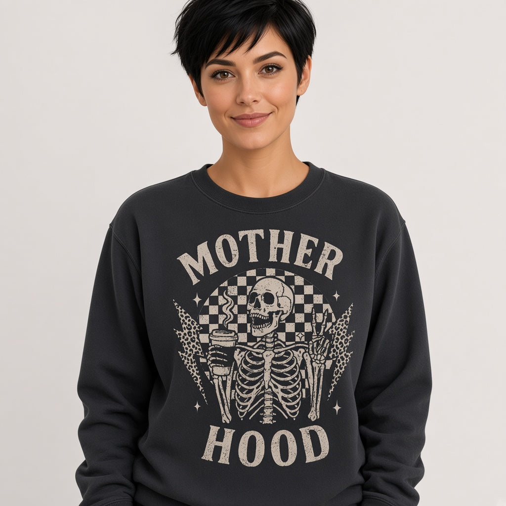Mother Hood Funny Skeleton Sweatshirt for Moms