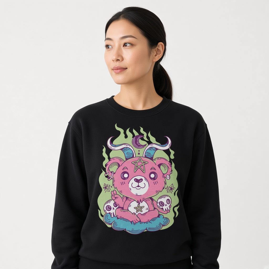Bear satan sweatshirt, funny sweatshirt, graphic shirts, unisex tshirt, printed sweatshirt