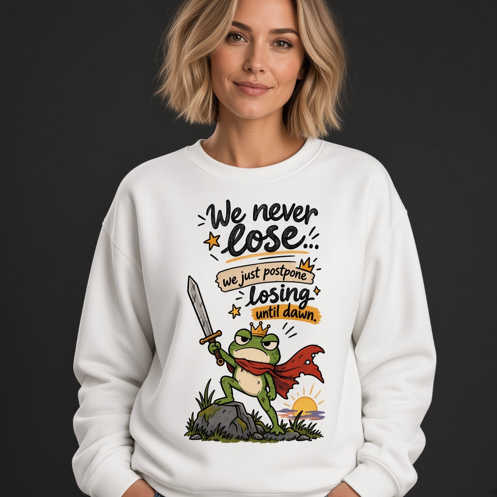 We Never Lose Until Dawn Funny Frog Sweatshirt