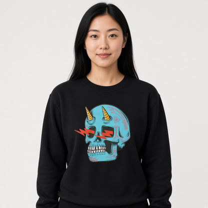 Blue skull sweatshirt, funny sweatshirt, graphic shirts, unisex tshirt, printed sweatshirt