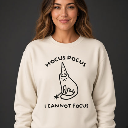 Hocus Pocus I Cannot Focus Funny Cat Sweatshirt
