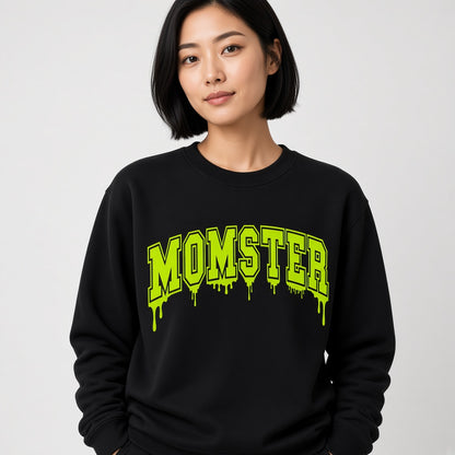 Neon Momster Scary Graphic Print Halloween Funny Sweatshirt