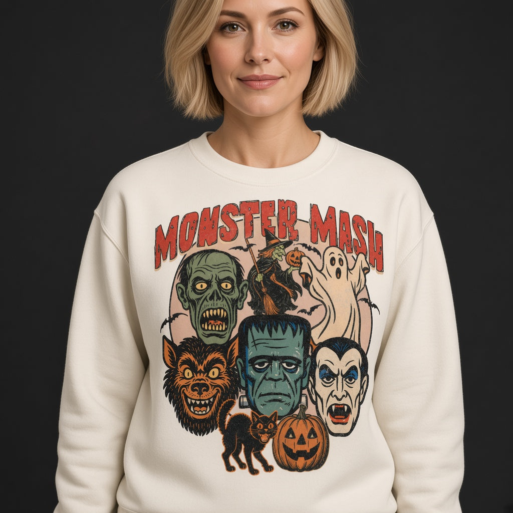 Monster Mash Retro Halloween Theme Sweatshirt