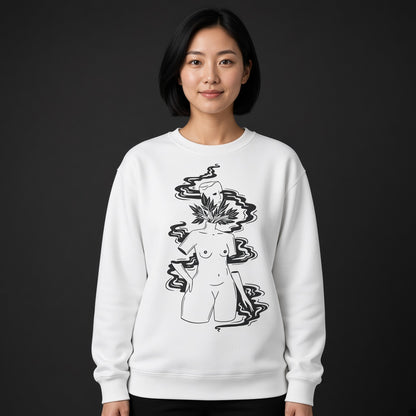 Female figure sweatshirt, funny sweatshirt, graphic shirts, unisex tshirt, printed sweatshirt