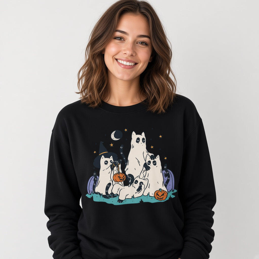 sweatshirt Spooky halloween phantom cats