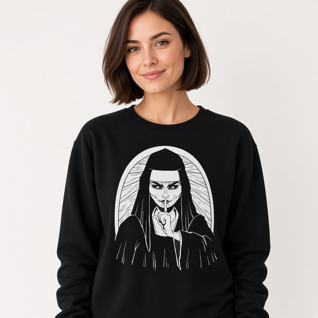 Nun sweatshirt, funny sweatshirt, graphic shirts, unisex tshirt, printed sweatshirt