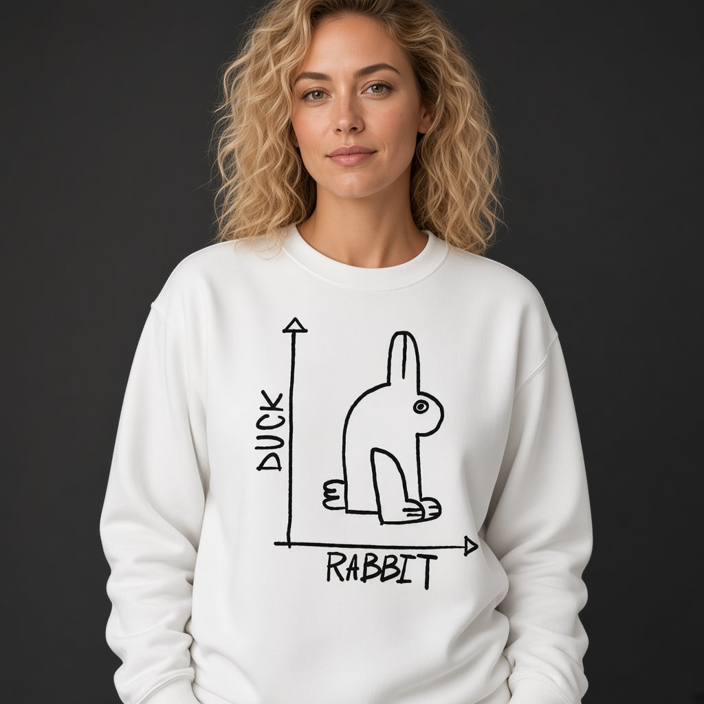 Funny Duck Rabbit Optical Illusion Graph Sweatshirt