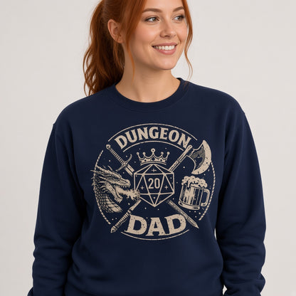 Dungeon Dad Funny D&D D20 Sweatshirt