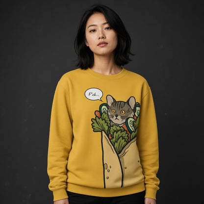 Cat kebab sweatshirt, funny sweatshirt, 3d graphic shirts, all over print (AOP)