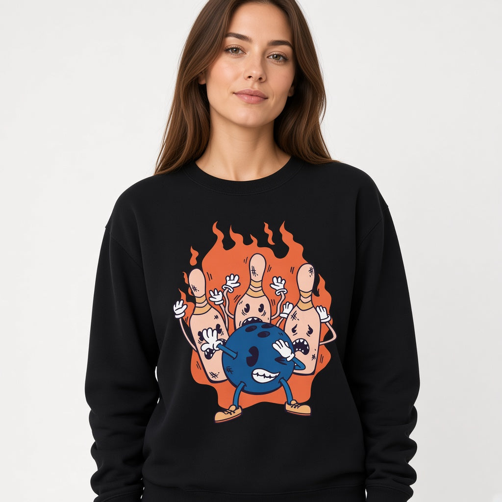 Bowling ball and pins dabbing sweatshirt, funny graphic tshirts, unisex tshirt, printed sweatshirt