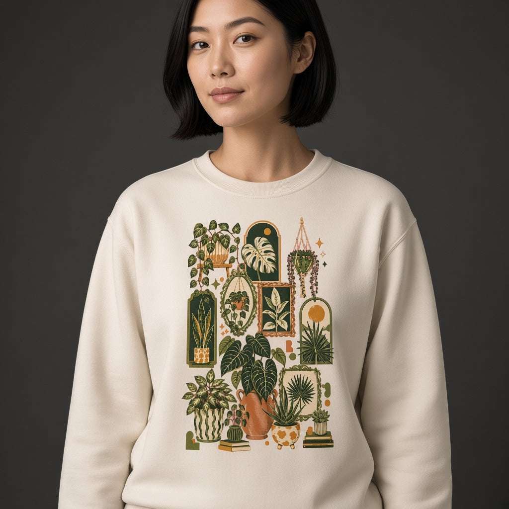 Houseplant Sweatshirt for Plant Lovers