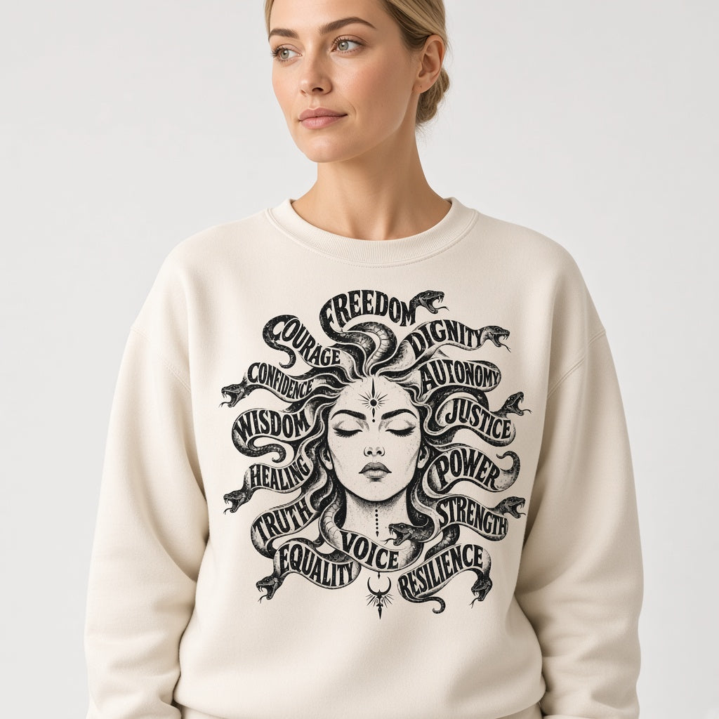 Mythical Medusa Graphic Sweatshirt Gift for Feminists