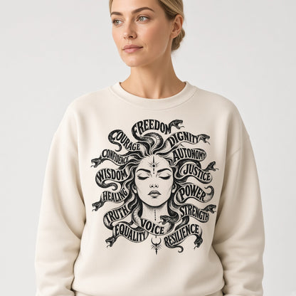 Mythical Medusa Graphic Sweatshirt Gift for Feminists