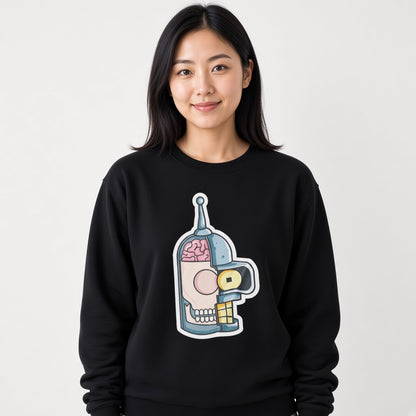 Half of bender's head sweatshirt, funny sweatshirt, graphic shirts, unisex tshirt, printed sweatshirt