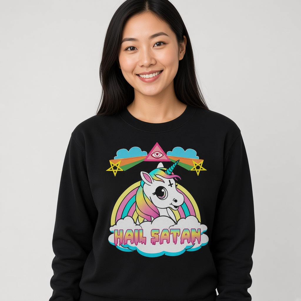 Hail Satan Rainbow Unicorn Sweatshirt