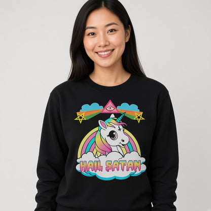Hail Satan Rainbow Unicorn Sweatshirt