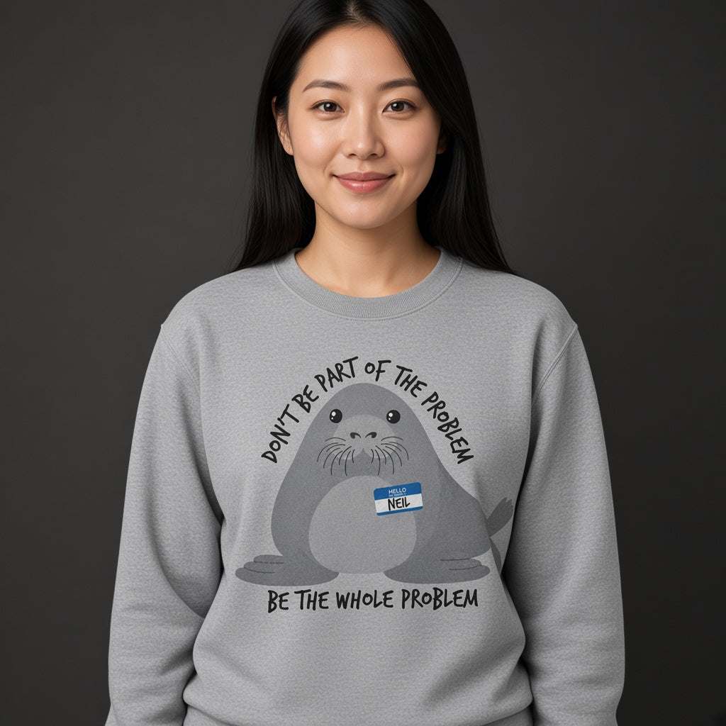 Neil Image Seal Funny Sweatshirt Don't Be Part Of The Problem Be The Whole Problem Sweatshirt