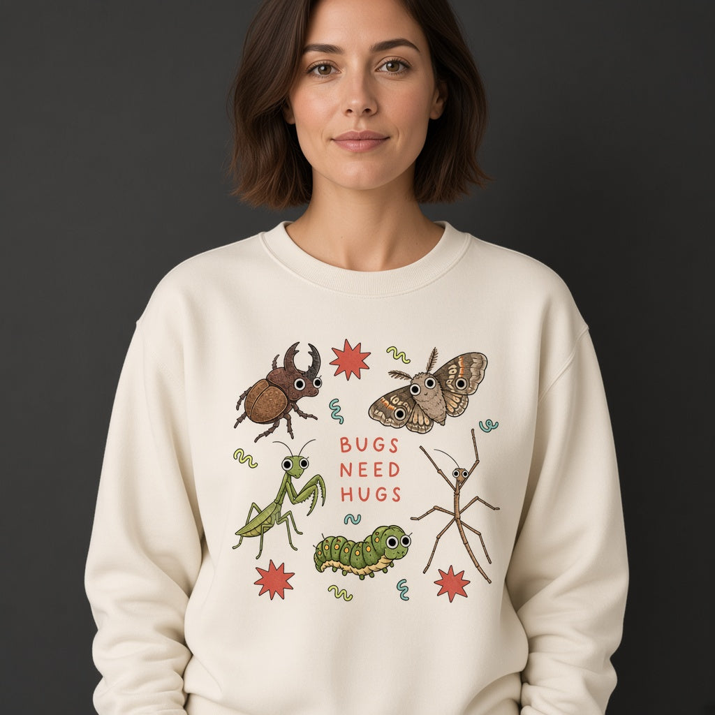 Cute Sweatshirt With Insect Friends Bugs Need Hugs Funny Sweatshirt