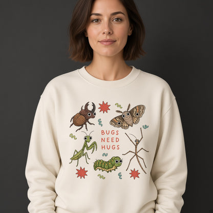 Cute Sweatshirt With Insect Friends Bugs Need Hugs Funny Sweatshirt