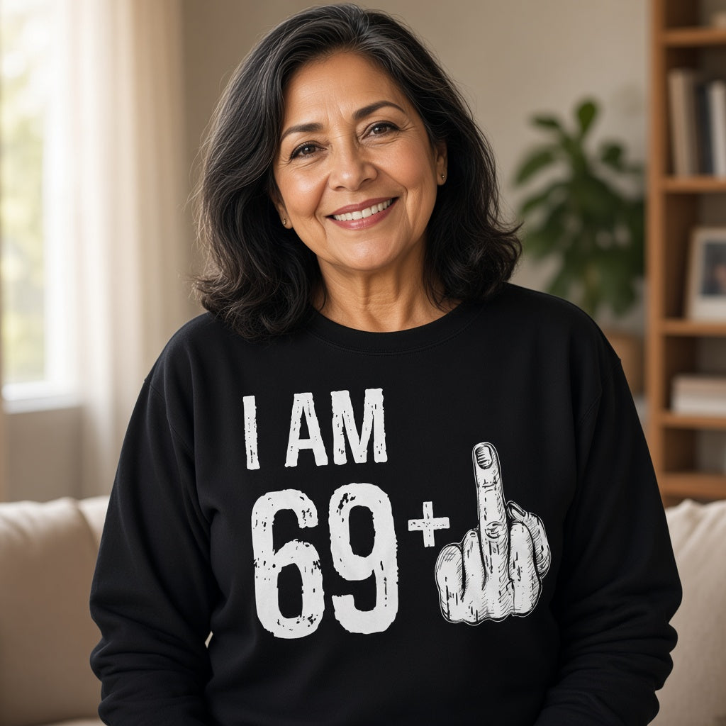 I Am 69 Plus Funny 70th Birthday Dad Sweatshirt