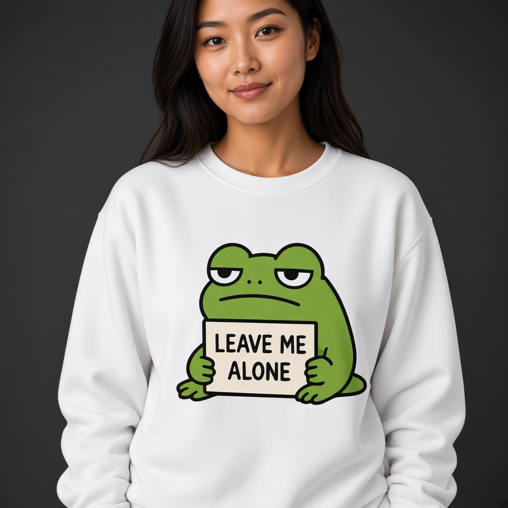 Leave Me Alone Funny Frog Sweatshirt