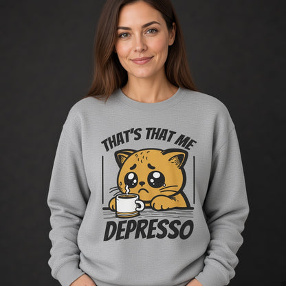Sad cat coffee Sweatshirt, Funny Unisex sweatshirt