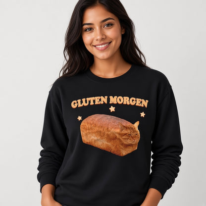 Gluten Morgen Funny Cat Bread Loaf Sweatshirt