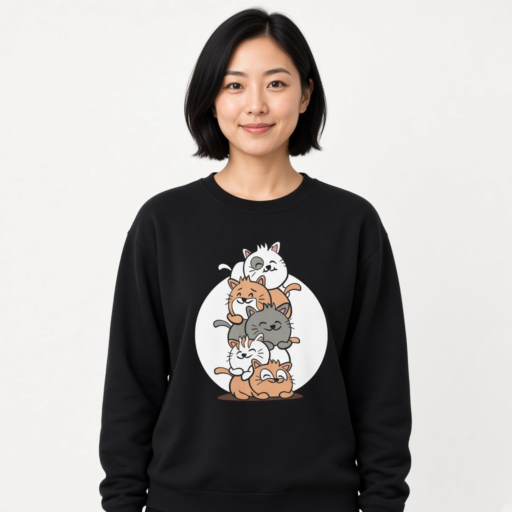 Pile of cats sweatshirt, funny sweatshirt, graphic shirts, unisex tshirt, printed sweatshirt