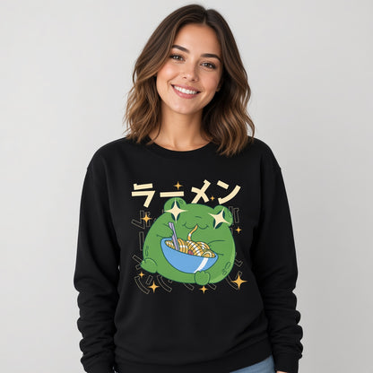 sweatshirt Kawaii frog eating ramen