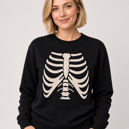 Skeleton Ribcage Scary Halloween Horror Bones Sweatshirt