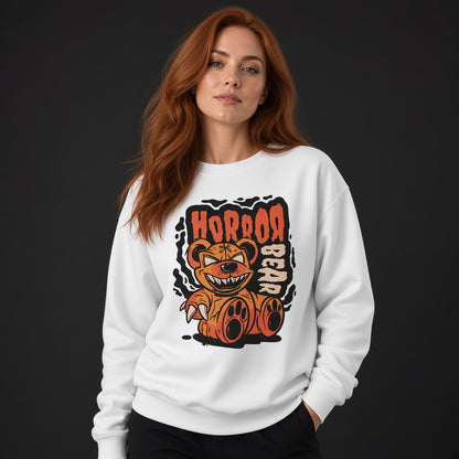 Horror bear sweatshirt, funny sweatshirt, graphic shirts, unisex tshirt, printed sweatshirt