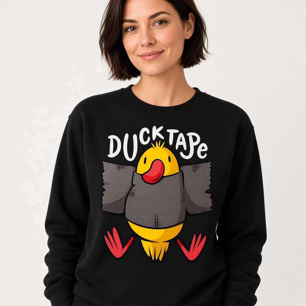 Sweatshirt with a Funny Duck Tape Print
