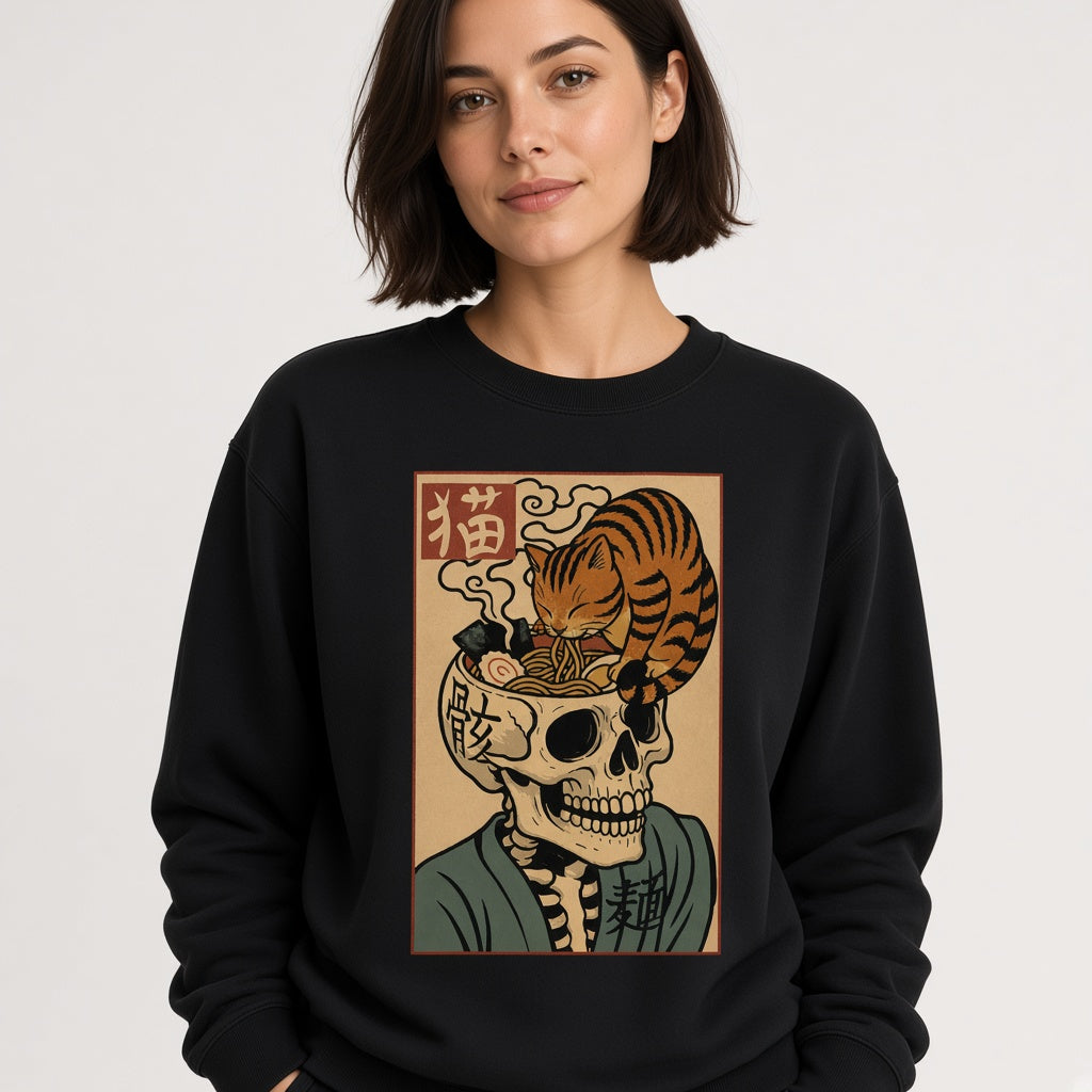Cat Ramen Skull Sweatshirt